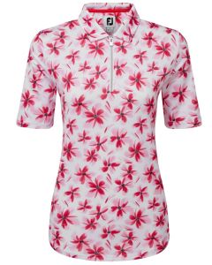 Half-Sleeve Floral Print Lisle