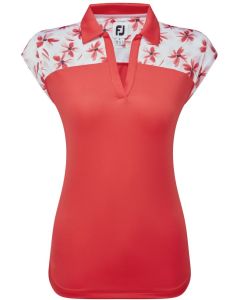 Cap Sleeve Blocked Floral Print, Rot