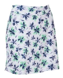 Floral Print Knit Skort, Blau