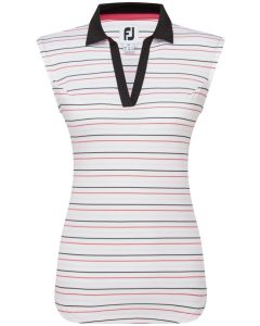 Sleeveless Stripe Lisle, Rot