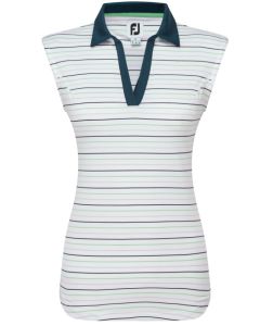 Sleeveless Stripe Lisle, Blau