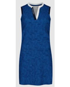 Abby Sleeveless Dress, Hexagon Blue