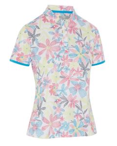 Kurzarm-Golf-Poloshirt mit Chevron-Blumenmuster