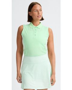Nicky Sleeveless Poloshirt, Monogram Green Ash