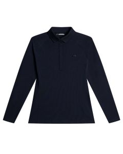 Flor Long Sleeve Polo, Navy